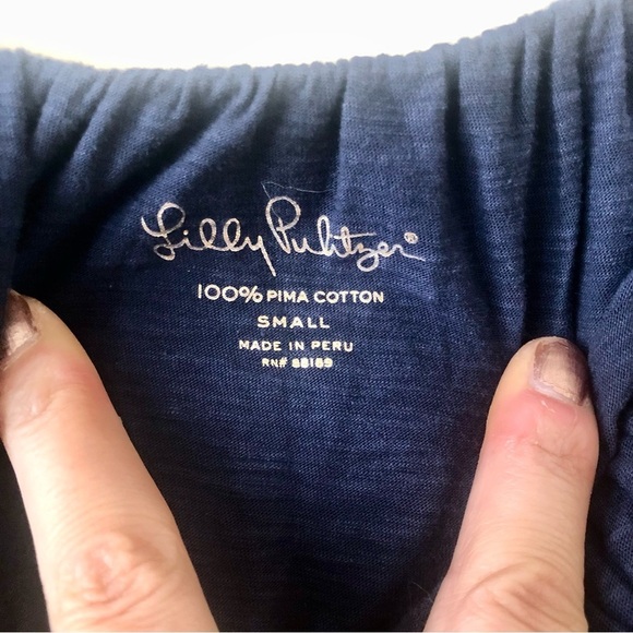 Lilly Pulitzer Wiley Ruffle Navy Blue Tube Top Size Small - Picture 6 of 8